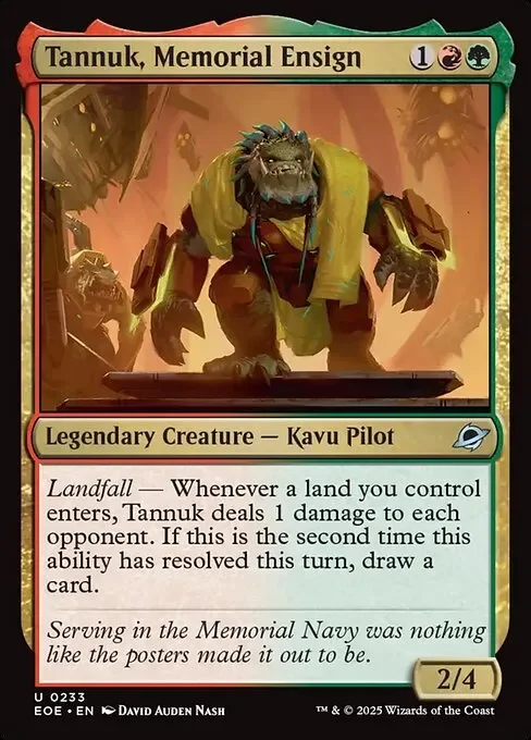 Tannuk, Memorial Ensign – Gruul Landfall Value Commander Deck