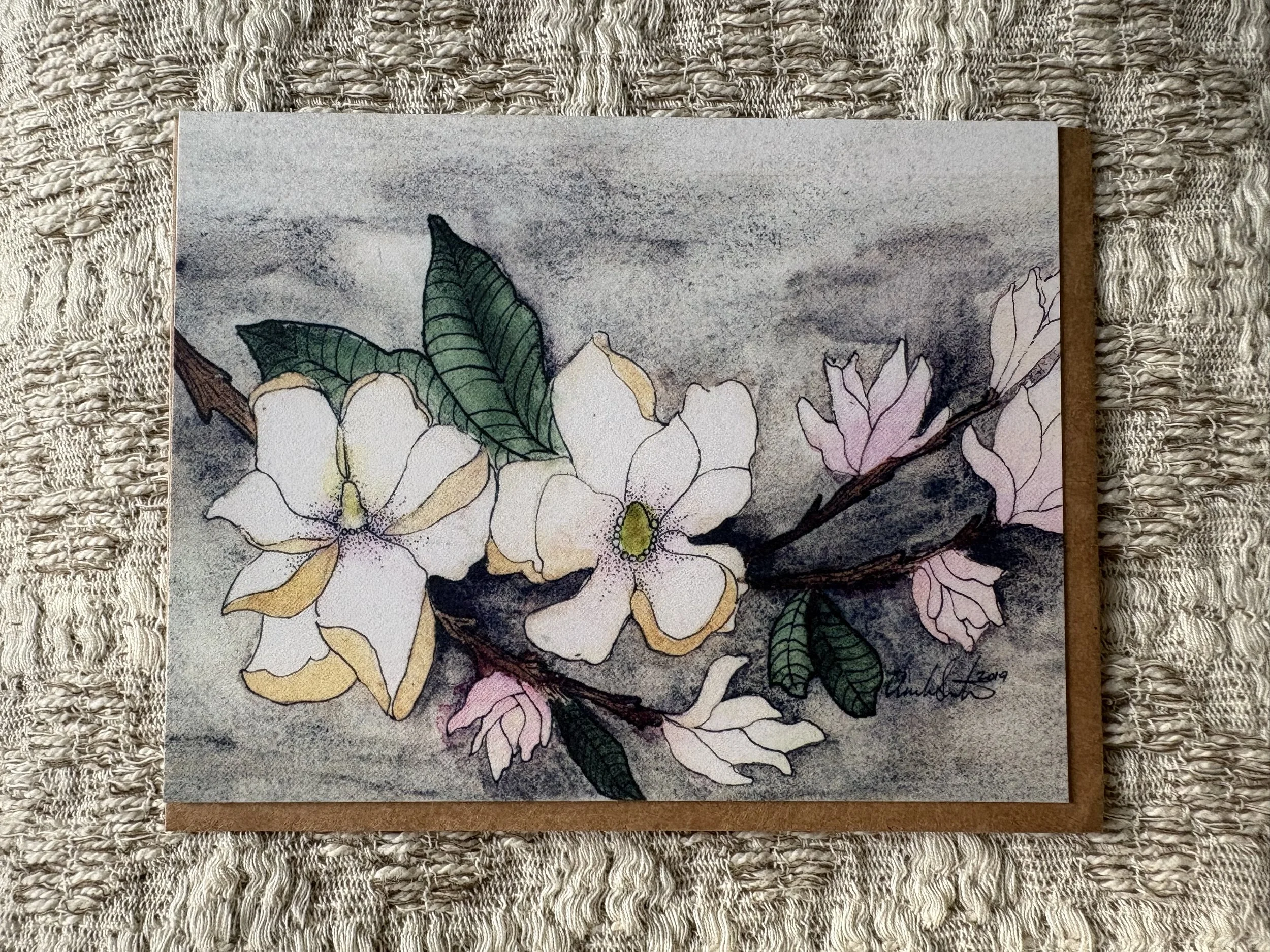 Dogflower Watercolor Blank Greeting Card 4x5