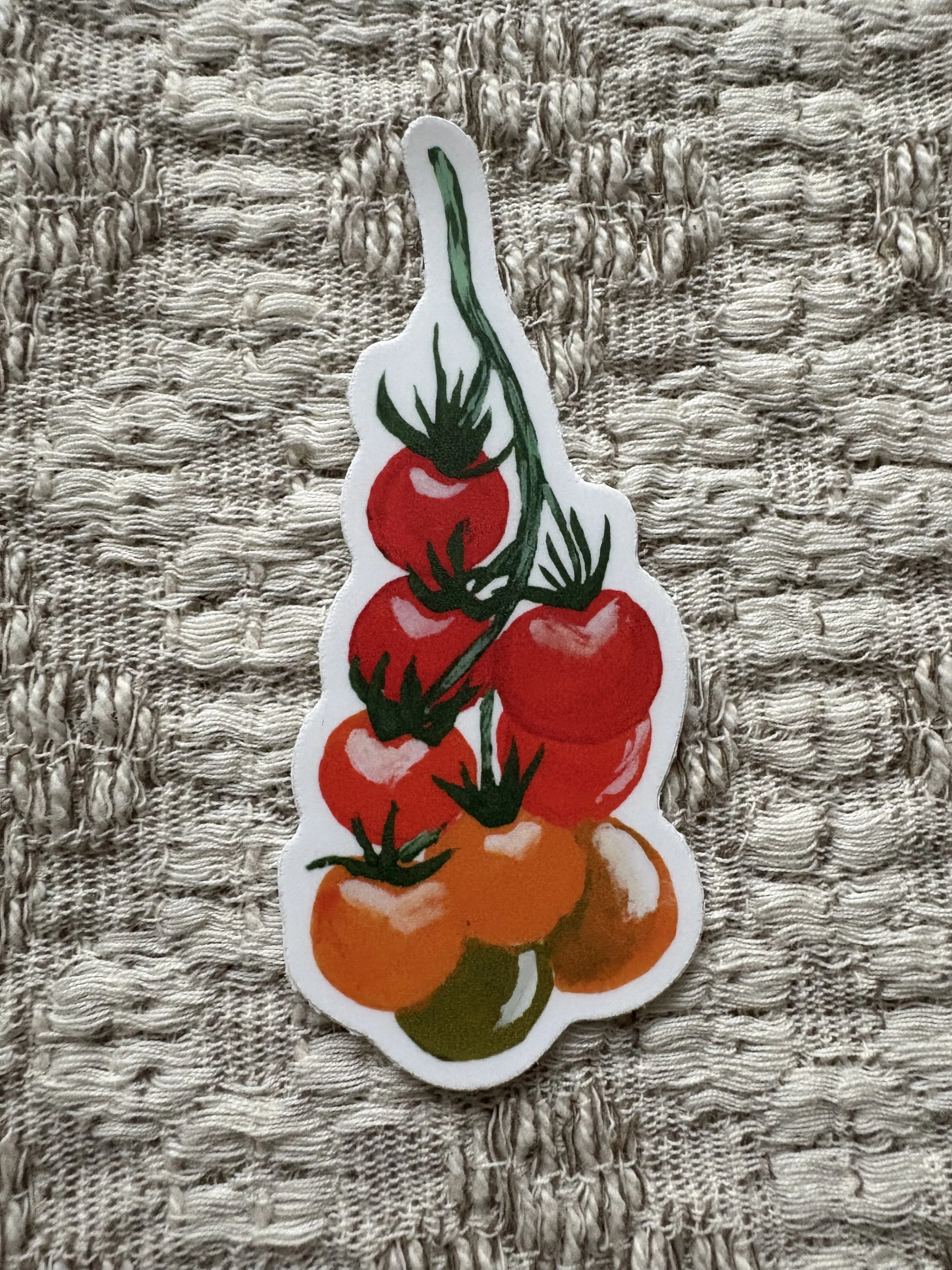 Cherry Tomato Gouache Sticker