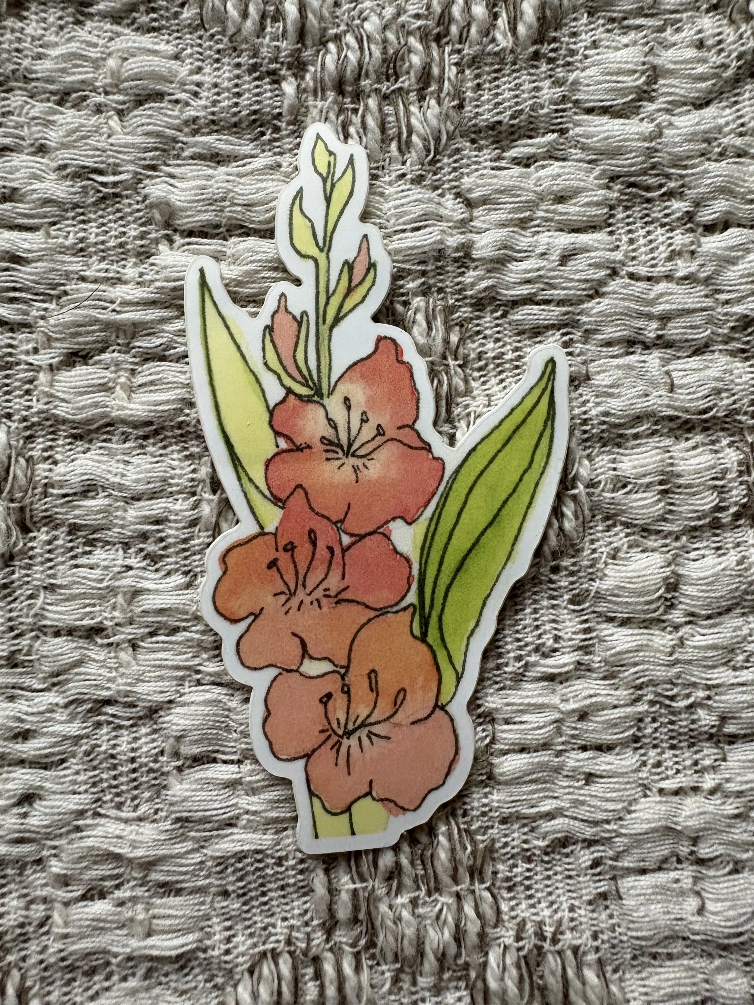 Gladiolus Watercolor Vinyl Sticker