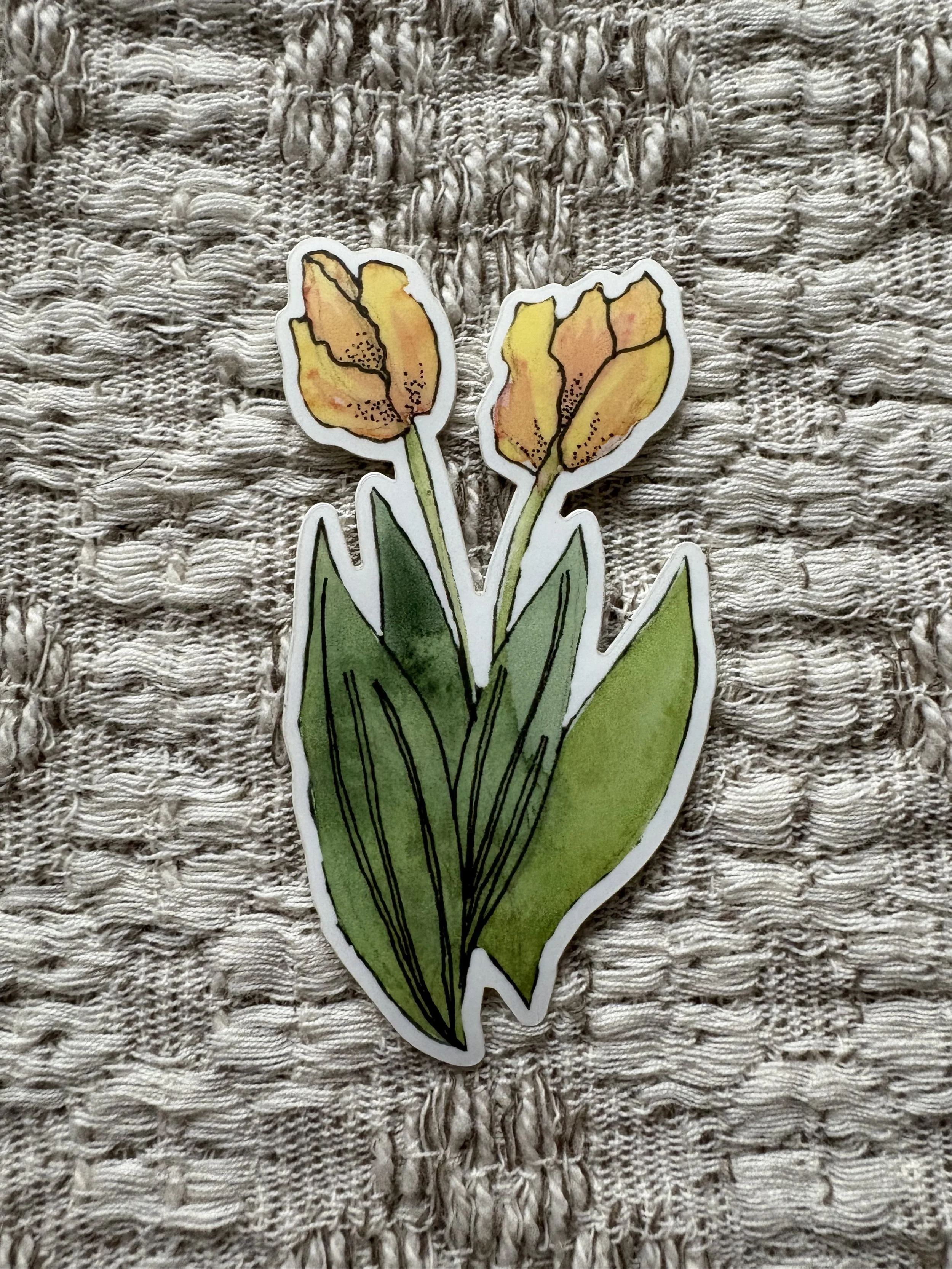 Tulip Watercolor Vinyl Sticker
