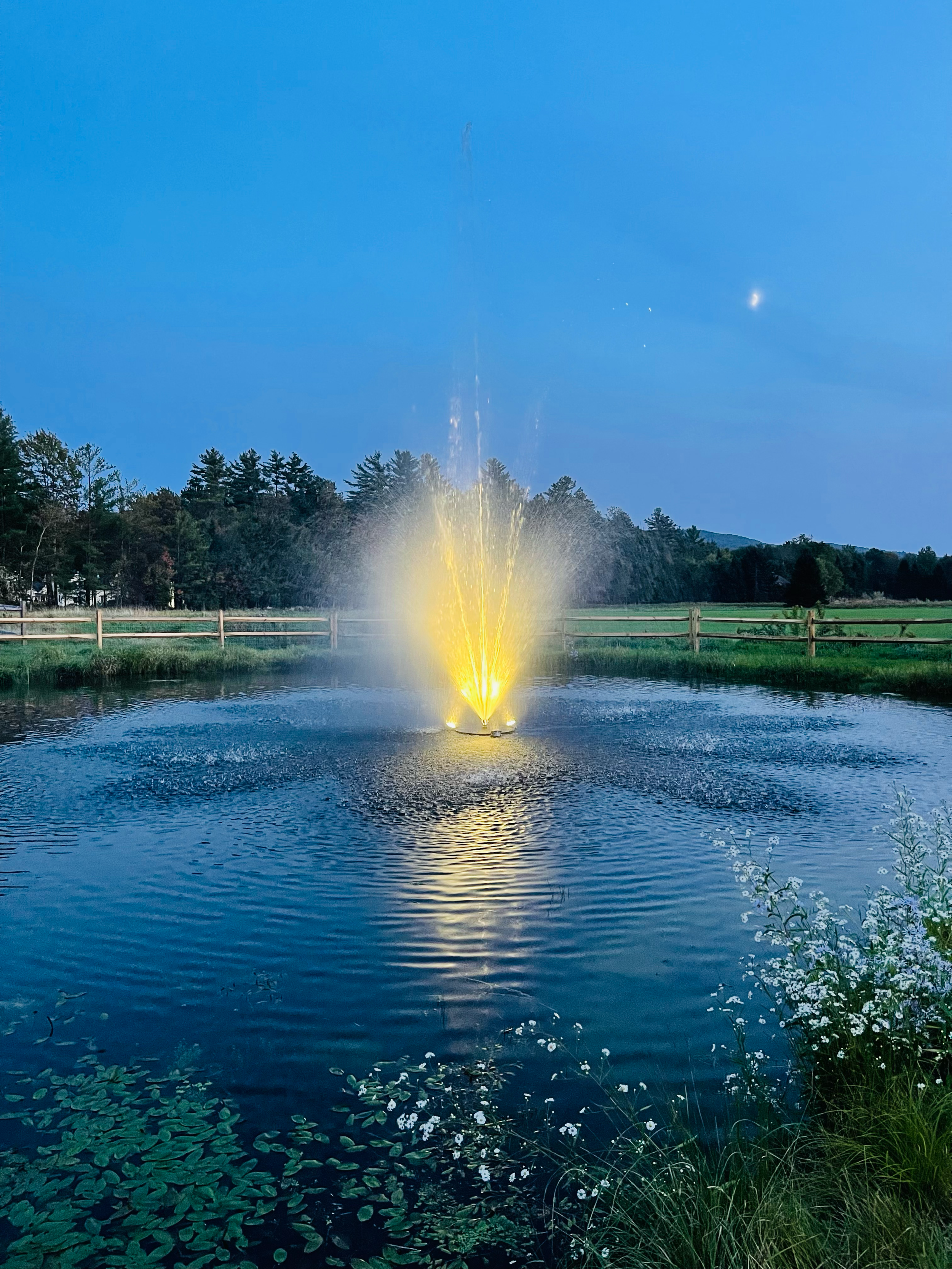 Light fixture installation at night