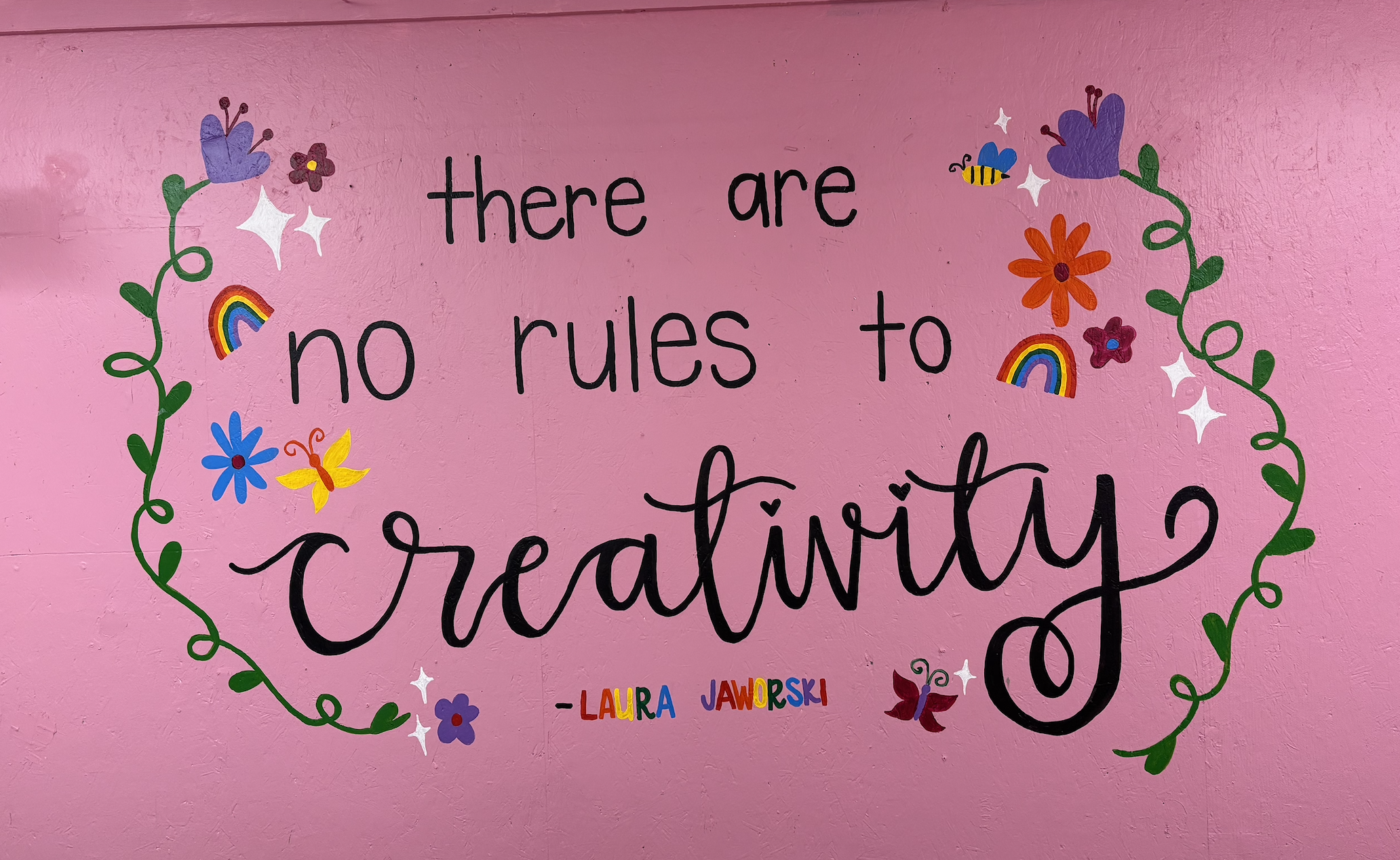 Indoor artwork created for pottery room in Carly & Cass DIY Studio.