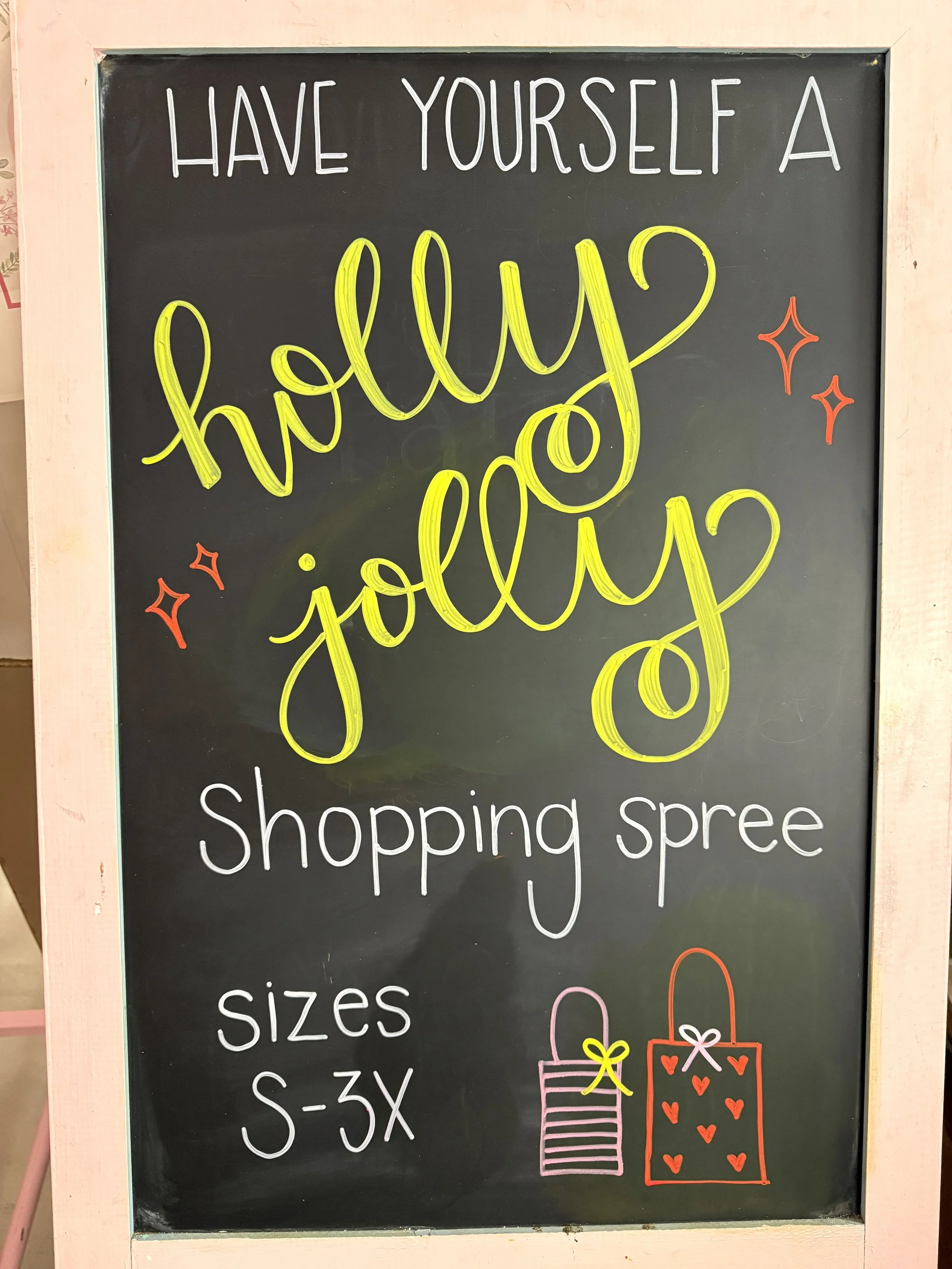Chalkboard sign for holiday time.