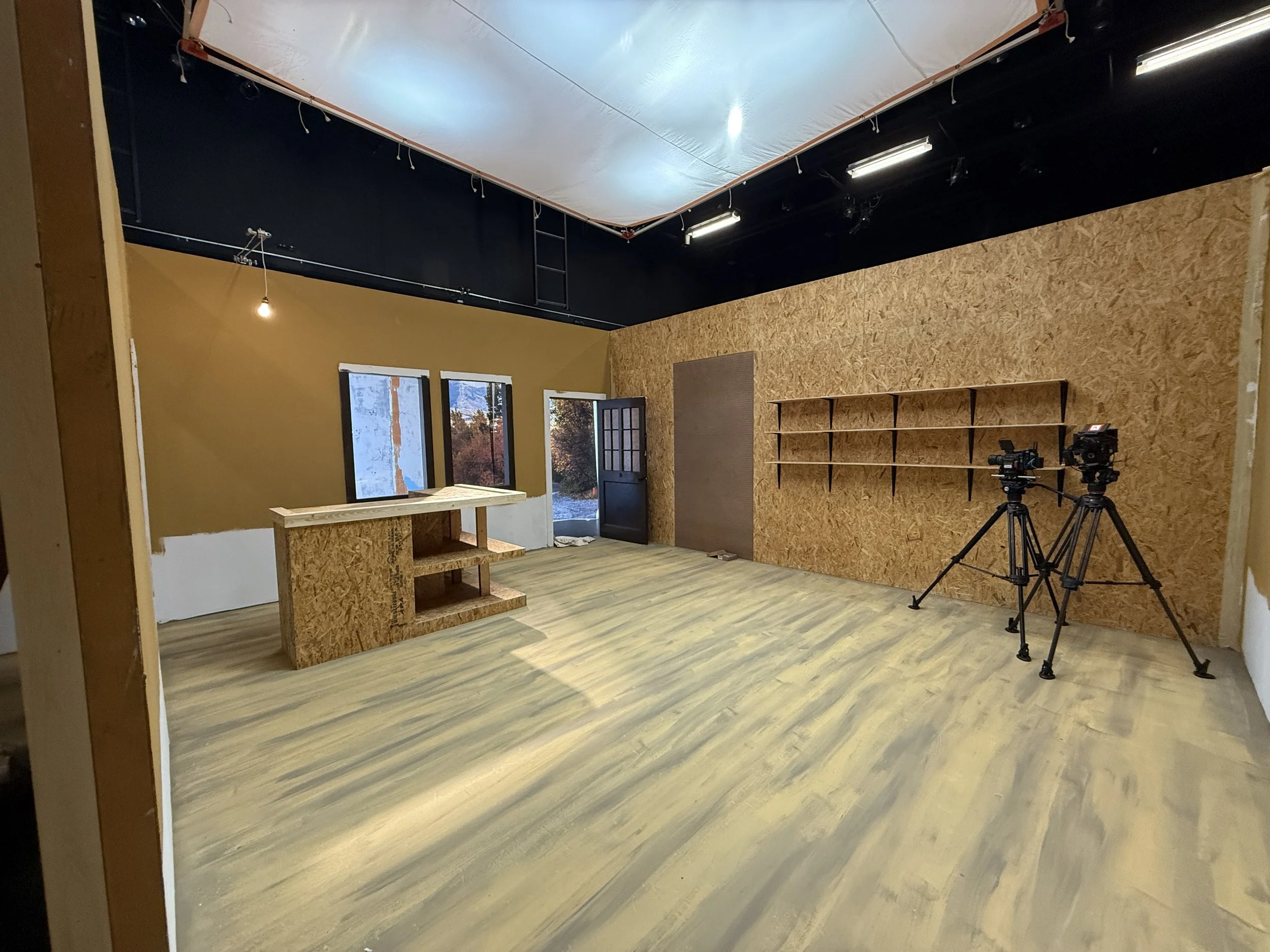 Faux wooden floors I helped paint for a web series.