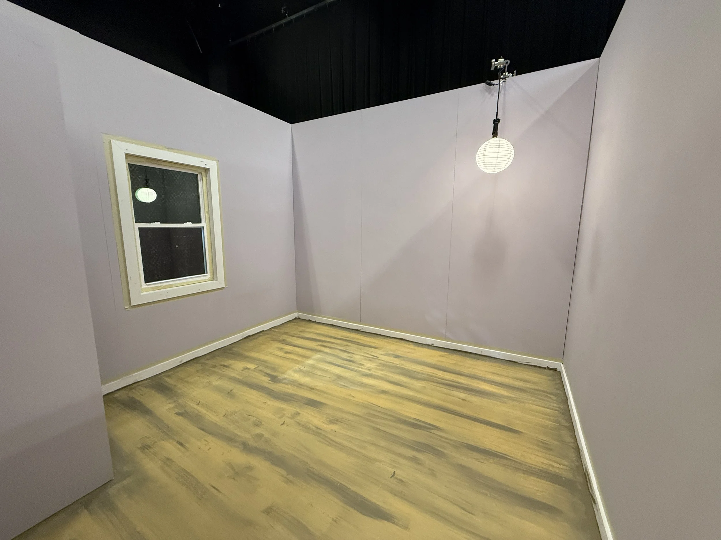 Faux wooden floors I helped paint for a web series.