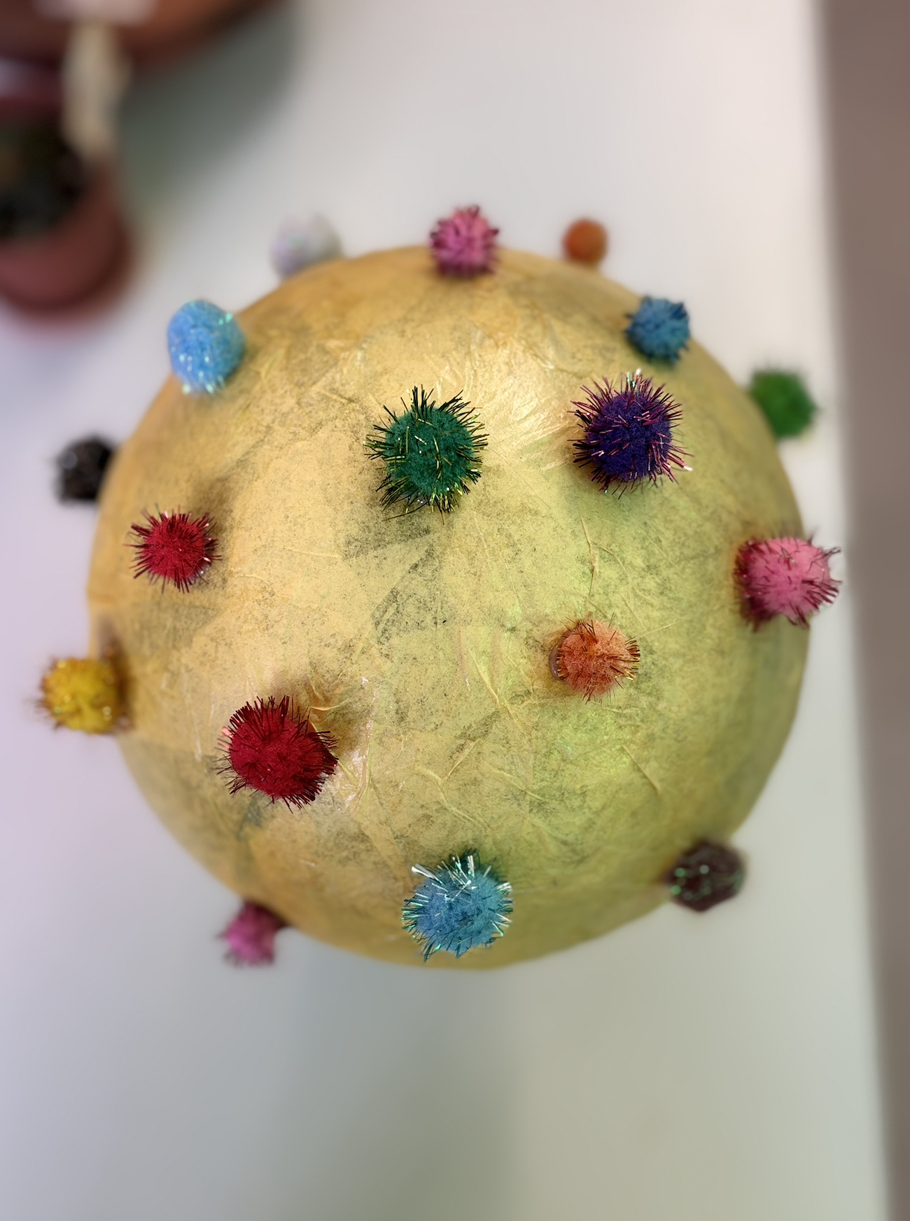 Whimsy mushroom made for front window display at a DIY Studio.