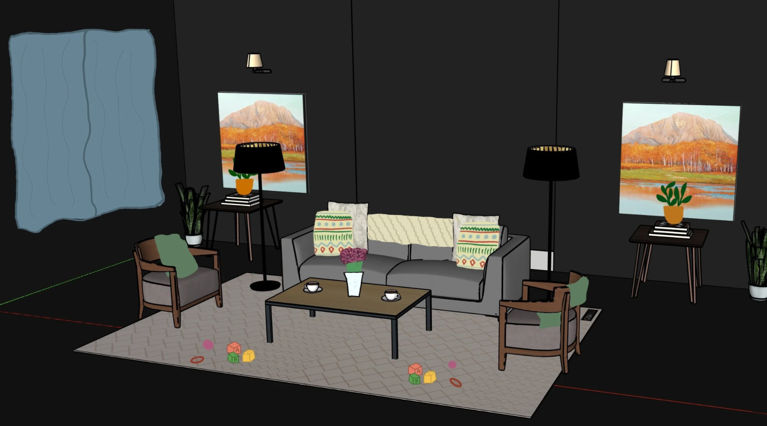 Render & sketch for short film, “What Lies Within Desire."