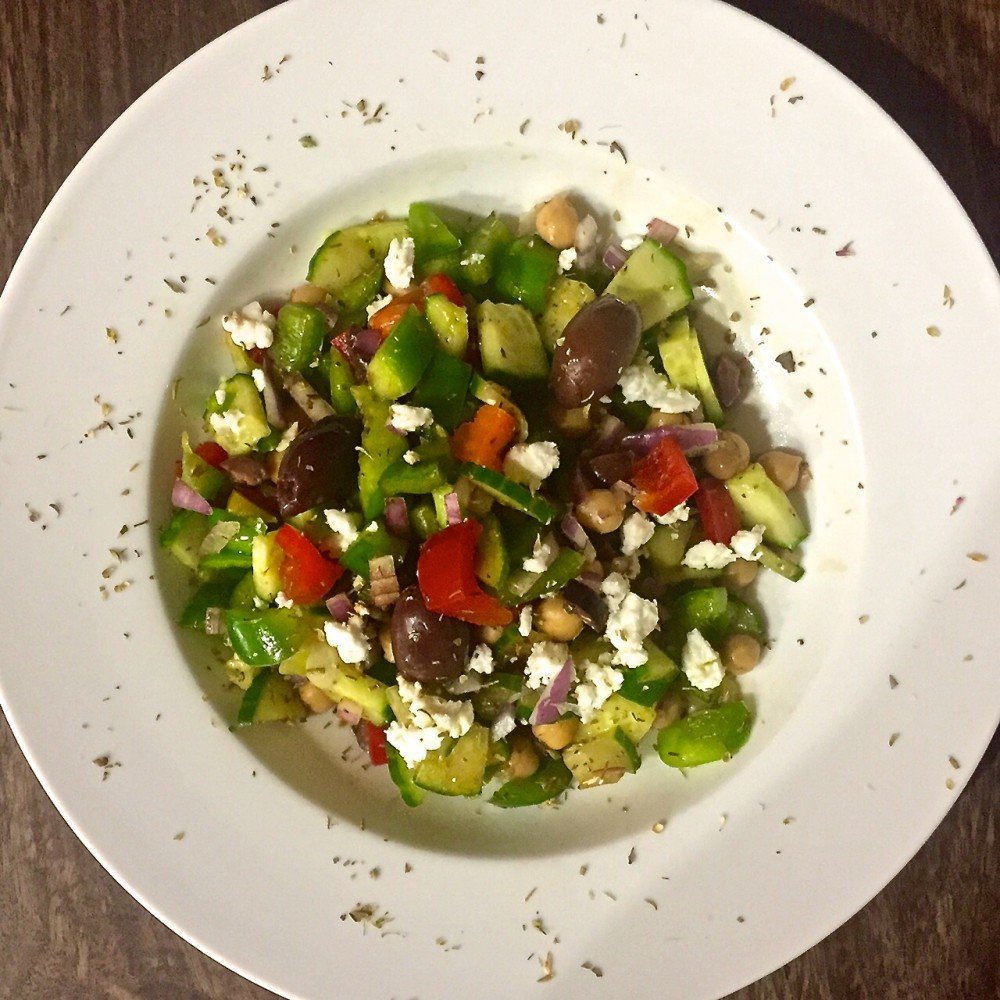 Low Fat Greek Salad Plus Protein
