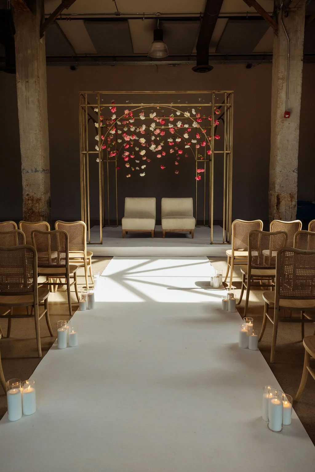 Pavilion architectural ceremony structure with layered arches and integrated stage for luxury wedding ceremonies