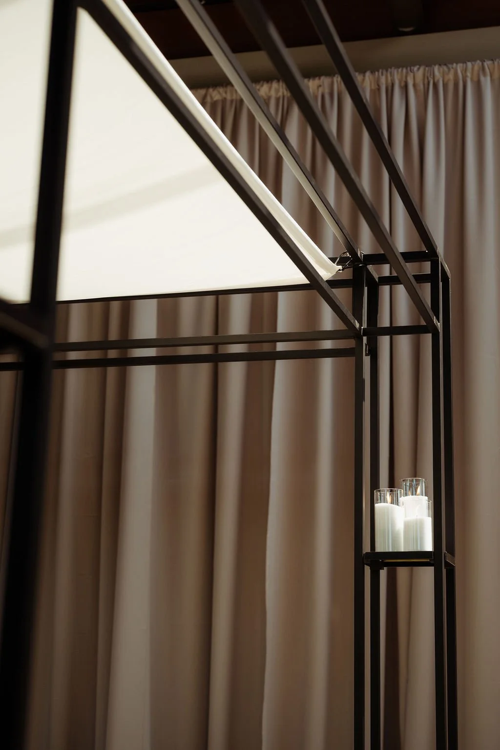 AXIS architectural ceremony structure featuring integrated canopy and adjustable display shelving