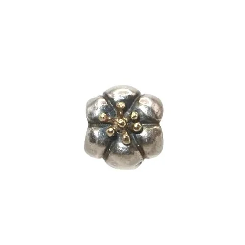 Pandora Flower 14k Gold & SS .925 Charm 790184