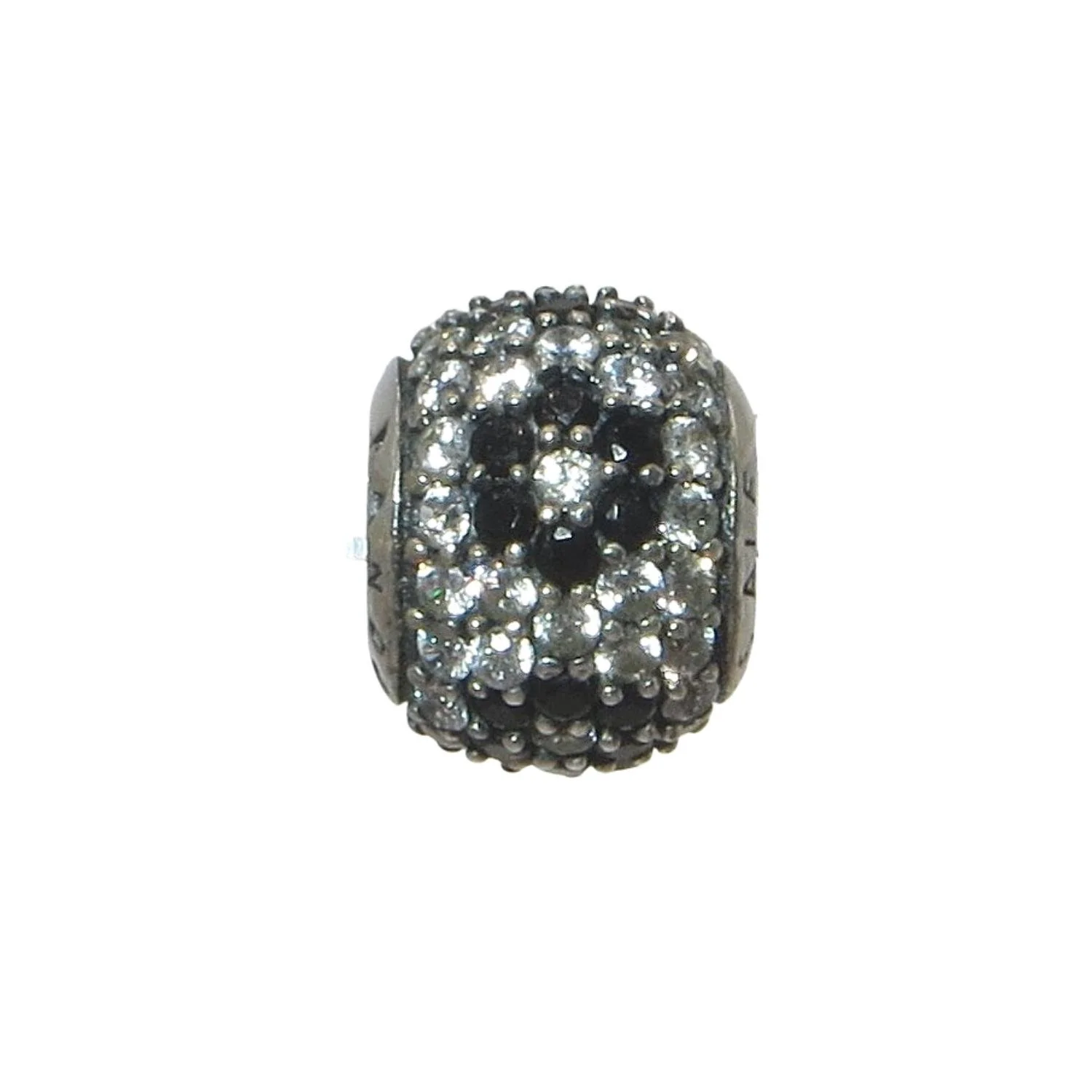 Pandora Shimmering Blossom Black/Clear CZ & Sterling Silver .925 Charm 791170NCK