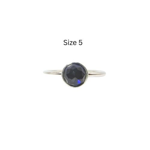 Pandora Birthday Blooms Stacking Ring Size 5 Synthetic Sapphire Sterling Silver .925 191012SSA