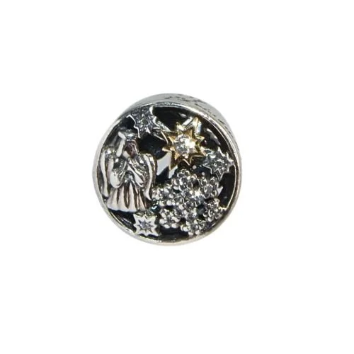 Pandora Christmas Celestial Wonders CZ 14k Gold SS .925 Charm 796363CZ