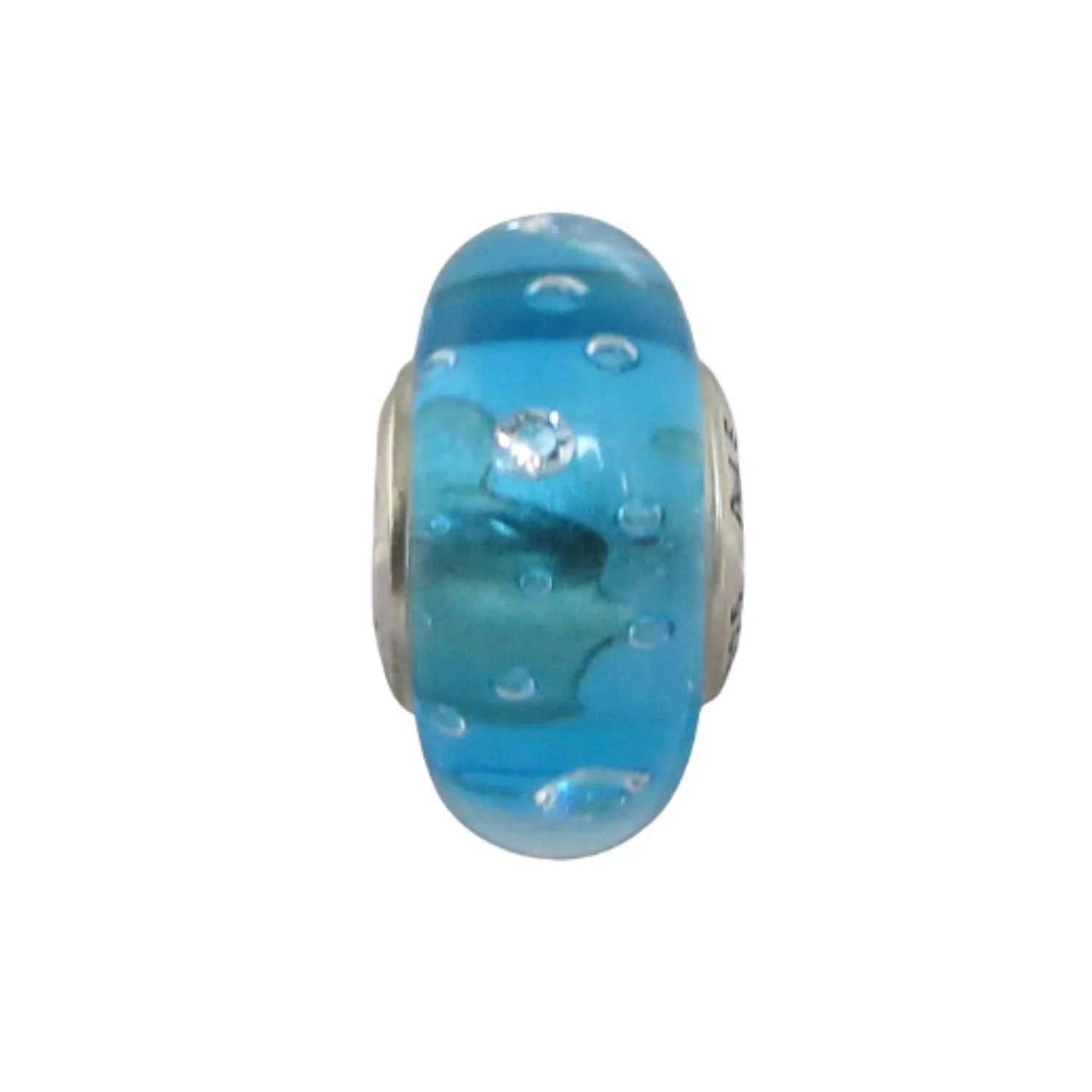 Pandora Turquoise Blue Effervescence Murano Glass & SS .925 Charm 791618