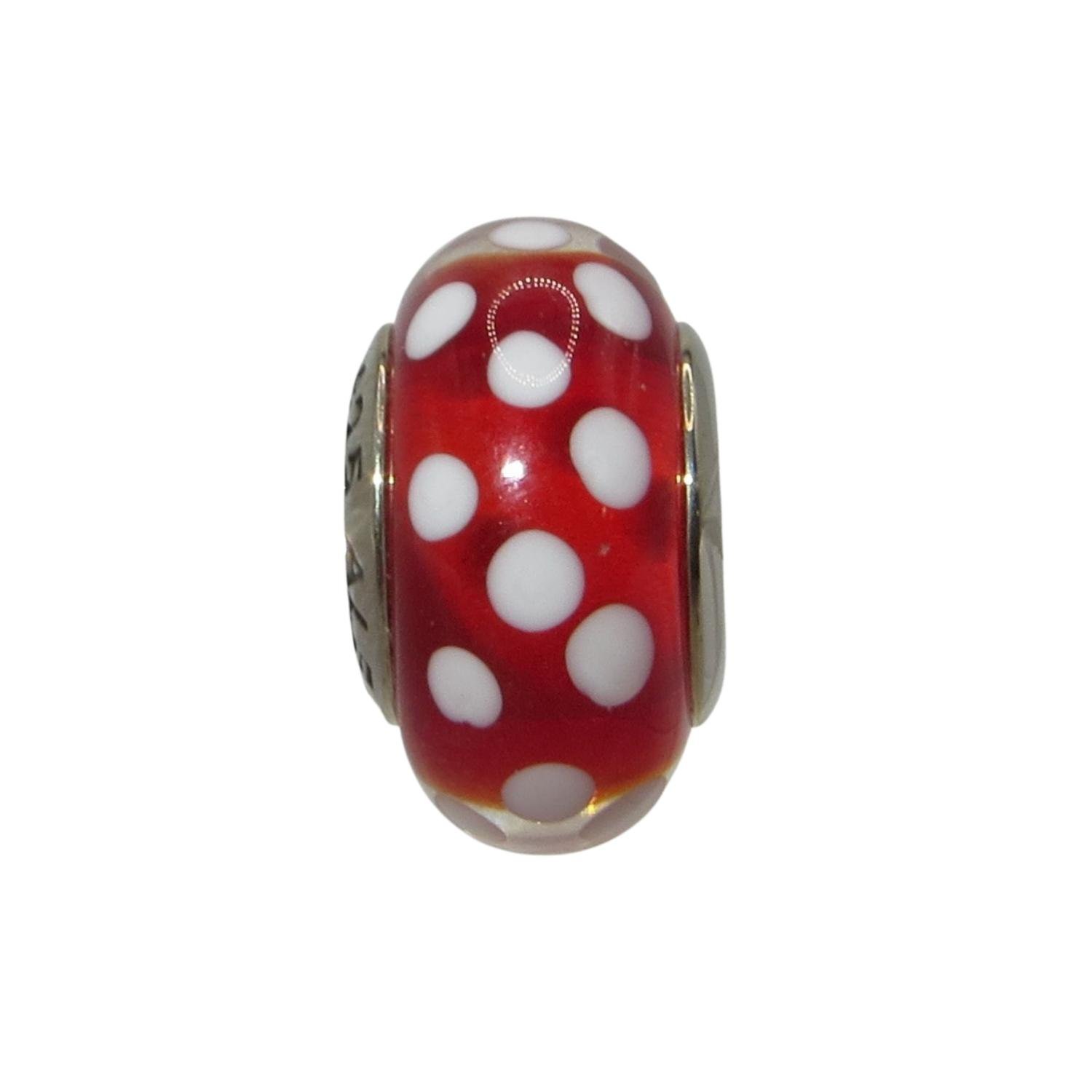 Pandora Disney Minnie Signature Color Red & White Murano Glass Charm 791635