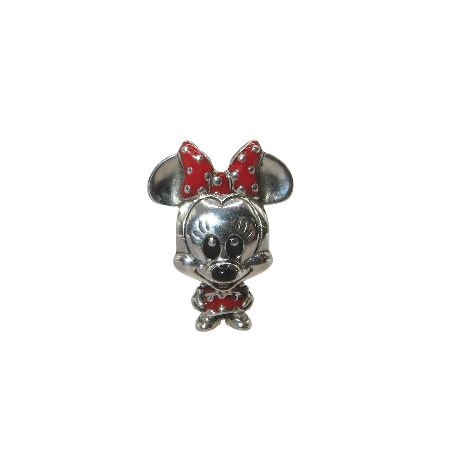 Pandora Disney Minnie Mouse Dotted Dress & Bow Enamel & SS .925 Charm 798880C02