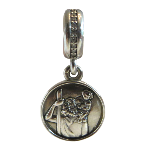 Pandora St Christopher Guardian of Travel CZ & Sterling Silver .925 Charm 791715CZ
