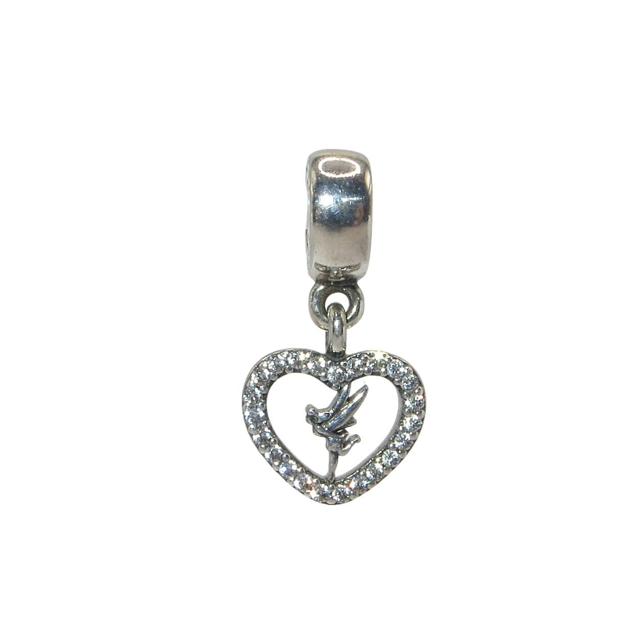 Pandora Rare! Peter Pan Love Tinkerbell Clear CZ & SS .925 Charm 791565CZ