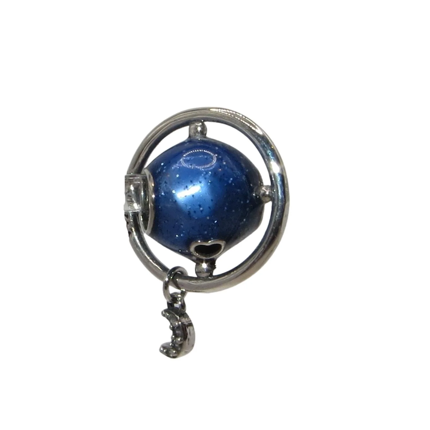 Pandora RARE! Planet Love and Moon Blue Enamel CZ & SS .925 Charm 799227C01