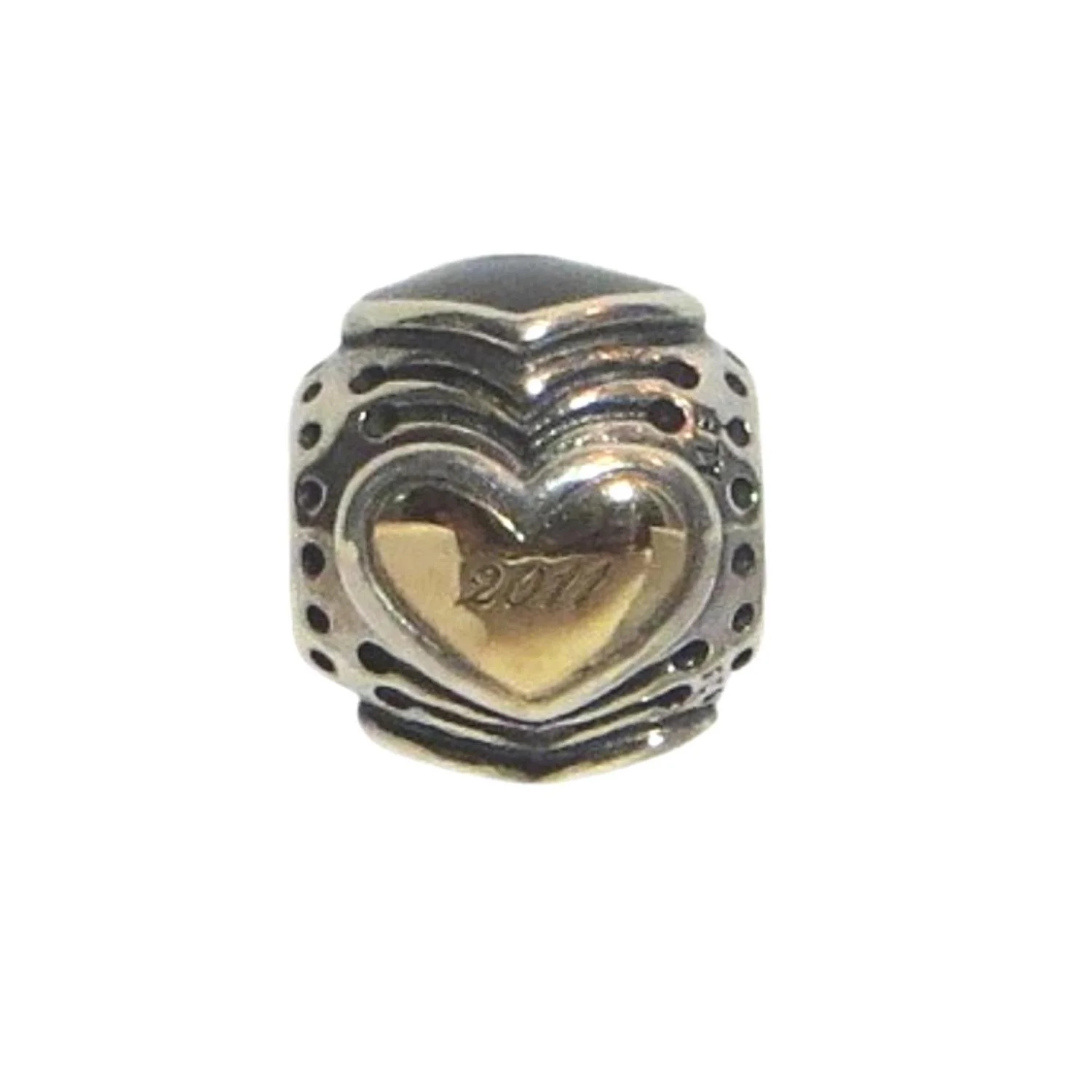 Pandora Rare Midnight Hearts 2011 Black Friday Ltd Ed. 14k Gold Black Onyx & SS .925 Charm 790591EN16