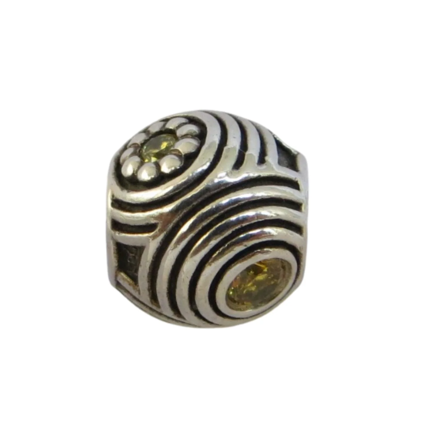Pandora Hypnotic Circles in Yellow CZ & SS .925 Charm 790432YCZ