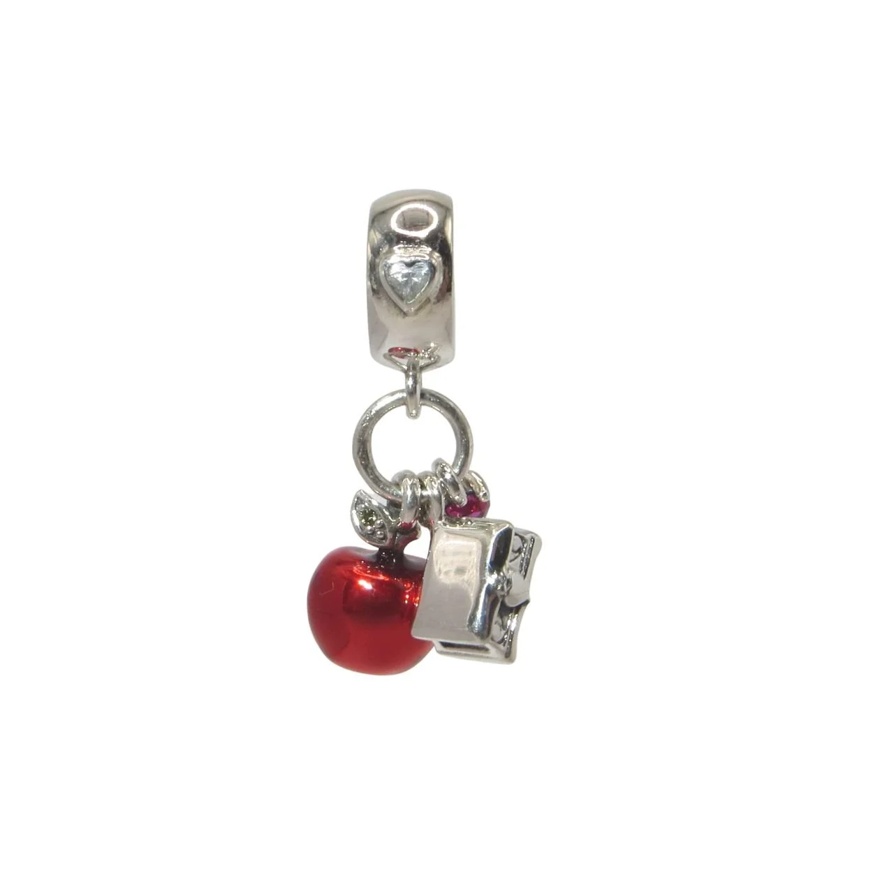 Pandora Disney Snow White Apple & Heart Enamel CZ & SS .925 Charm 797486CZRMX