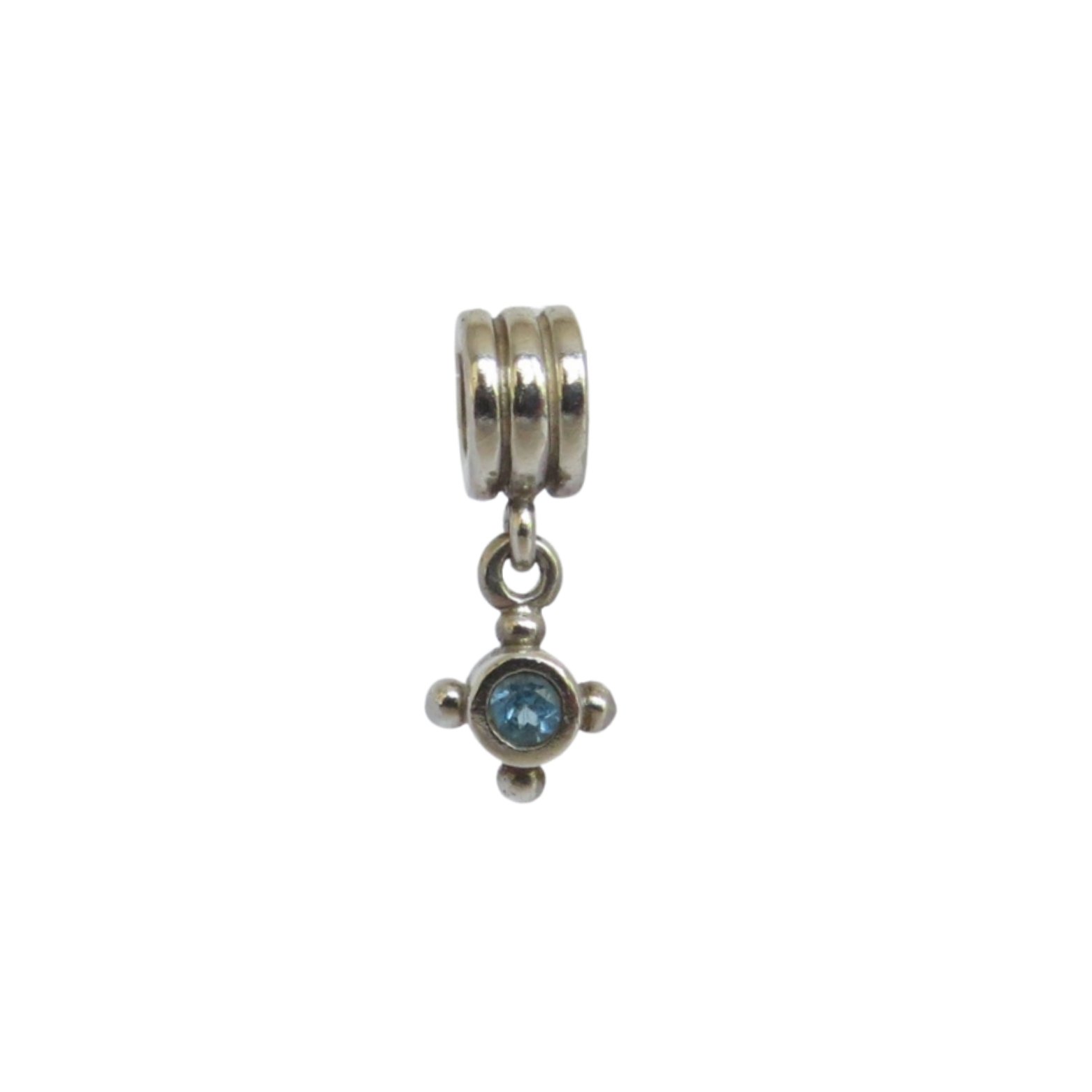 Pandora Vintage Compass Dangle in Blue CZ & SS .925 Charm 790235BTP