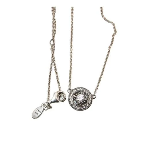 Pandora Vintage Allure Clear CZ & Sterling .925 Necklace 14-18" 590523CZ-45