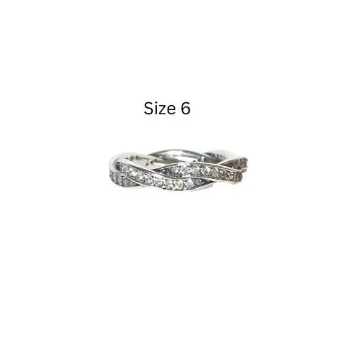 Pandora Twist of Fate Stacking Ring Size 6.0 Clear CZ & Sterling Silver .925 190892CZ