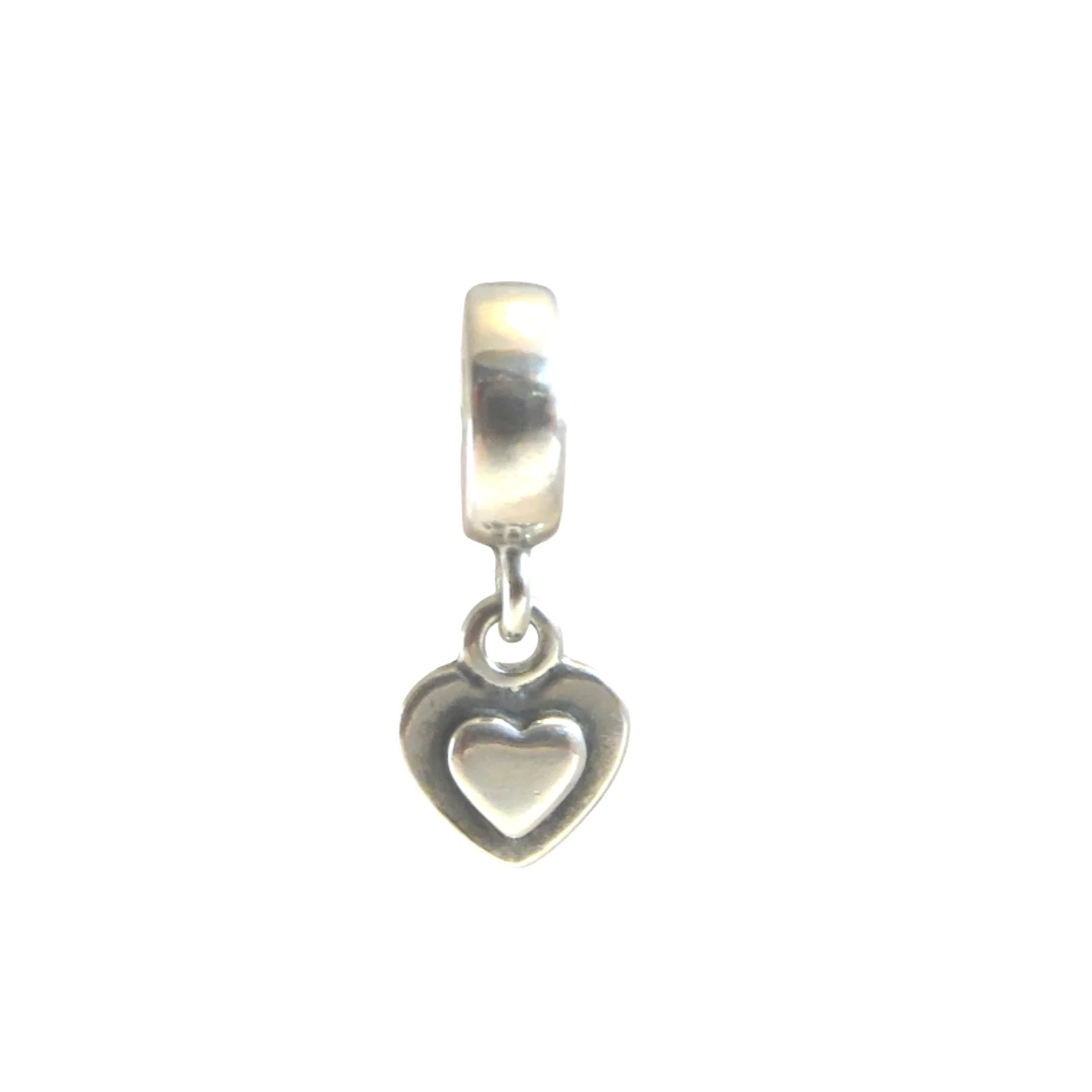 Pandora Double Heart Dangle Sterling Silver .925 Charm 790373