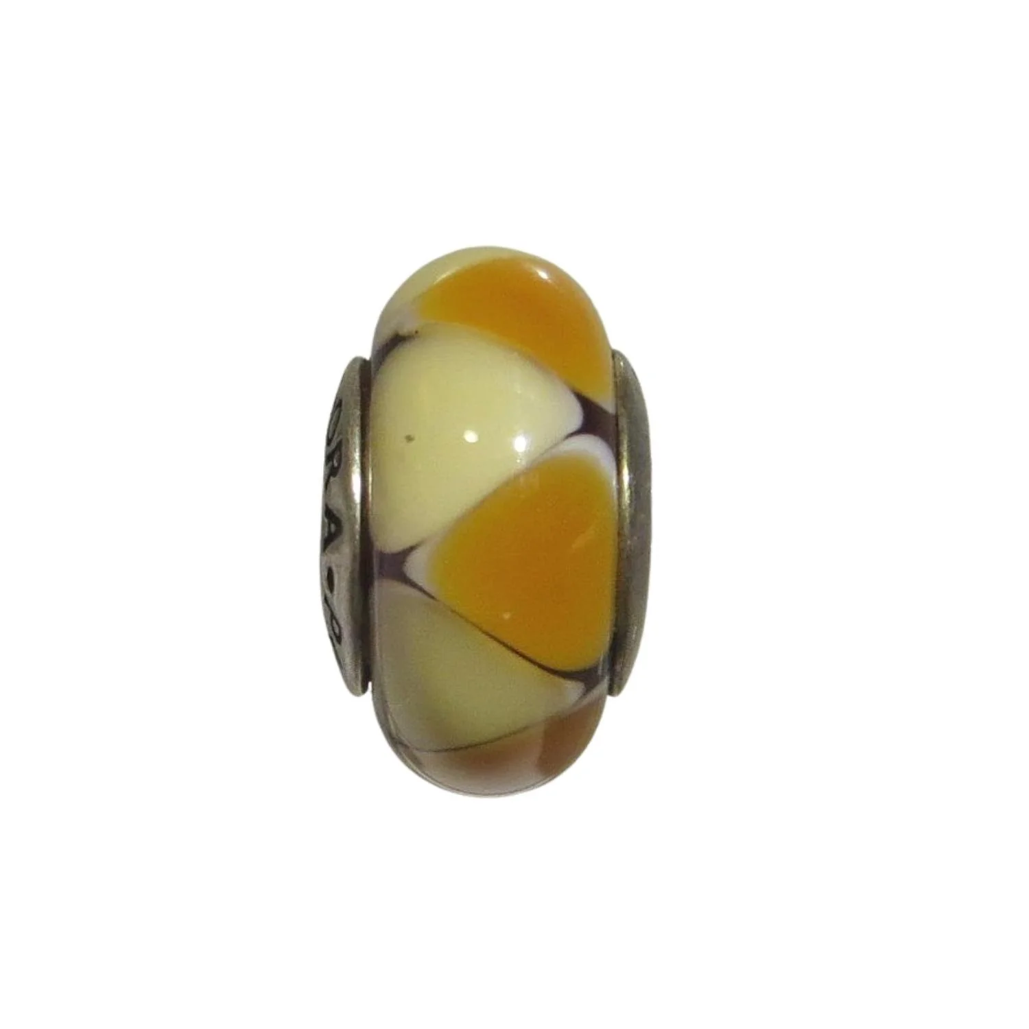 Pandora Captivating Amber & Gold Murano Glass & SS .925 Charm 790638