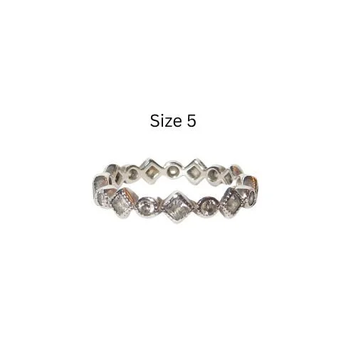 Pandora Alluring Brilliant Princess Stacking Ring Size 5.0 Clear CZ & Sterling Silver .925 190943CZ