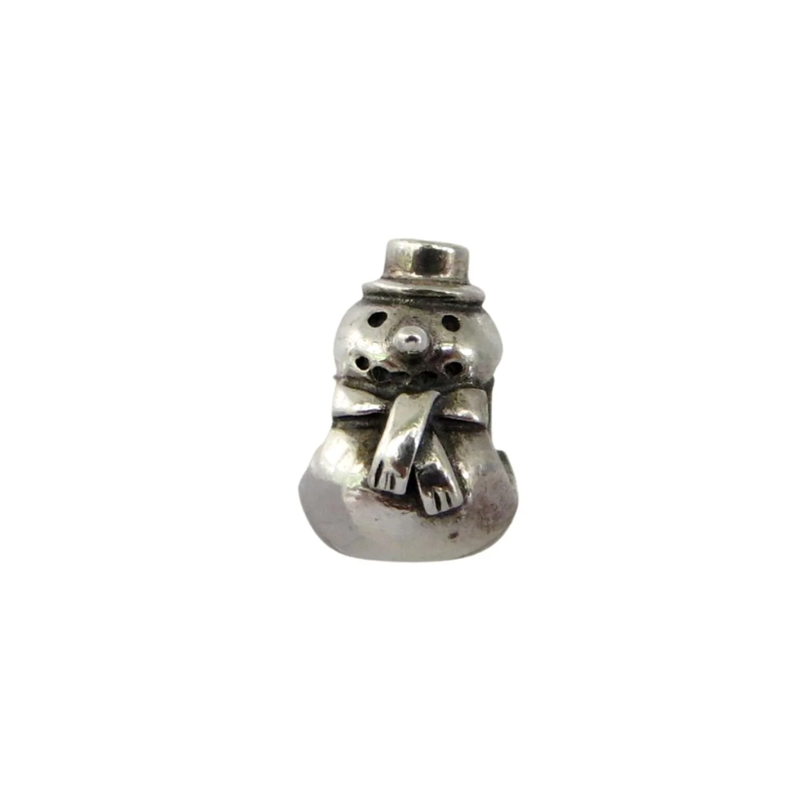 Pandora Vintage Christmas Happy Snowman SS .925 Charm 790374