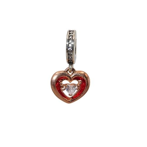 Pandora Radiant Heart Clear CZ & Rose Gold Plated SS .925 Charm 782450C01