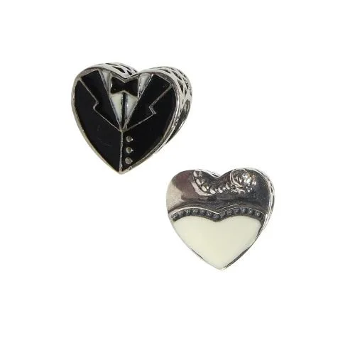 Pandora Our Special Day Wedding Dress & Tuxedo Enamel & SS .925 Charm 791840ENMX