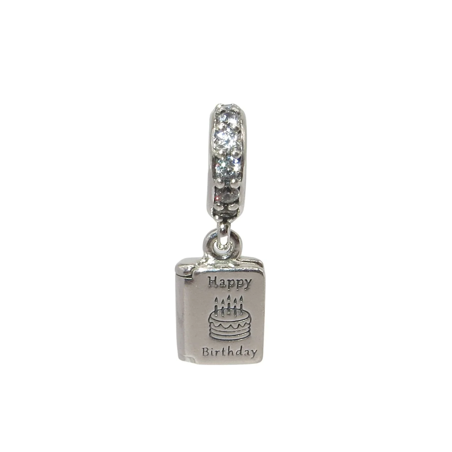 Pandora Happy Birthday Best Wishes CZ & Sterling Silver .925 Charm 791723CZ