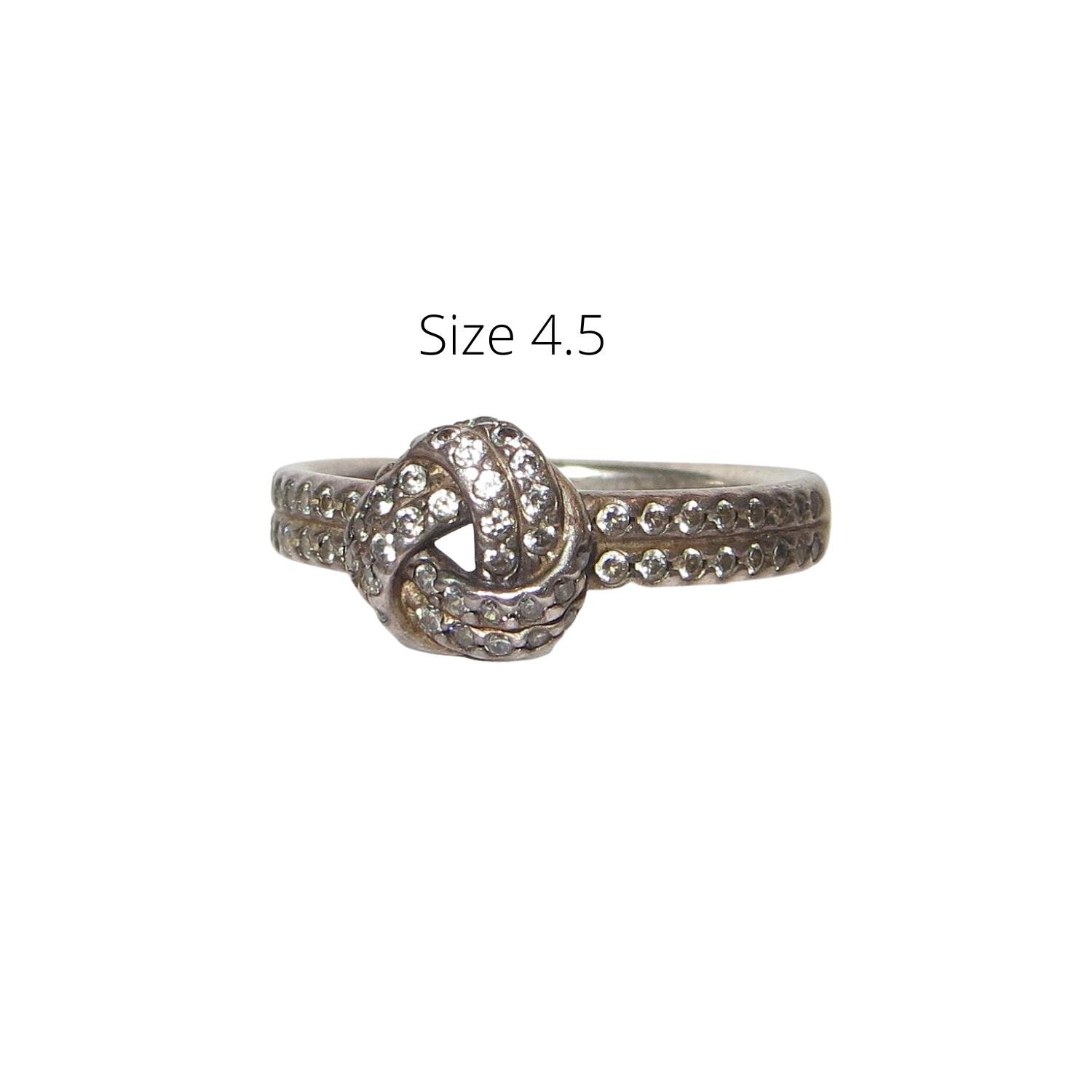Pandora Sparkling Love Knot Ring Size 4.5 Clear CZ & Sterling Silver .925 190929CZ