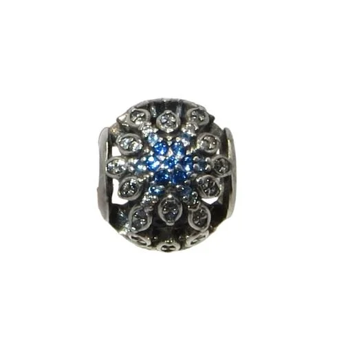 Pandora Crystallized Snowflakes Blue/Clear CZs & SS .925 Charm 791760NBLMX