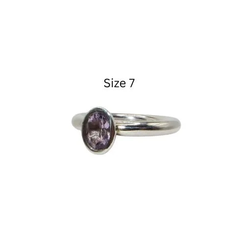 Pandora Pink Amethyst Stacking Ring Size 7.0 Pink Amethyst & Sterling Silver .925 190150PAM