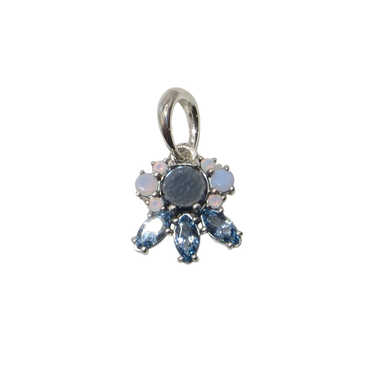 Pandora Pattern of Frost Blue Crystal & SS Pendant ONLY 390391NMBMX