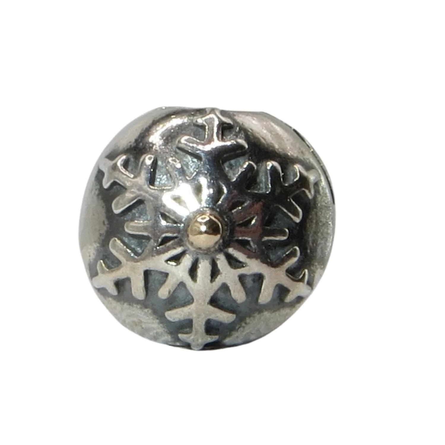 Pandora Winter Wonderland Snowflake 14k Gold & Sterling Silver .925 Clip Charm 791232