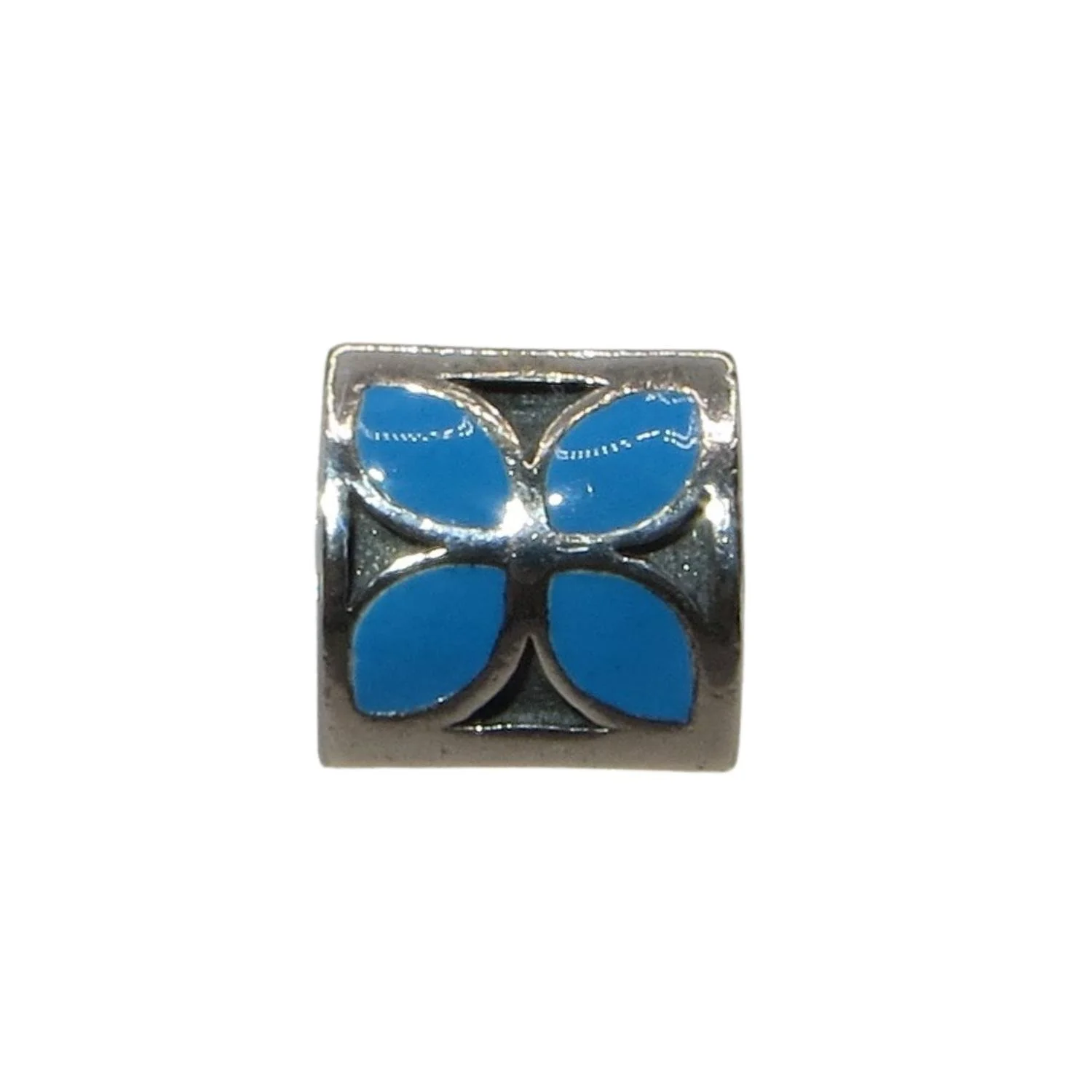Pandora Vintage Bluet Blue Flower Enamel & SS .925 Charm 790437EN01