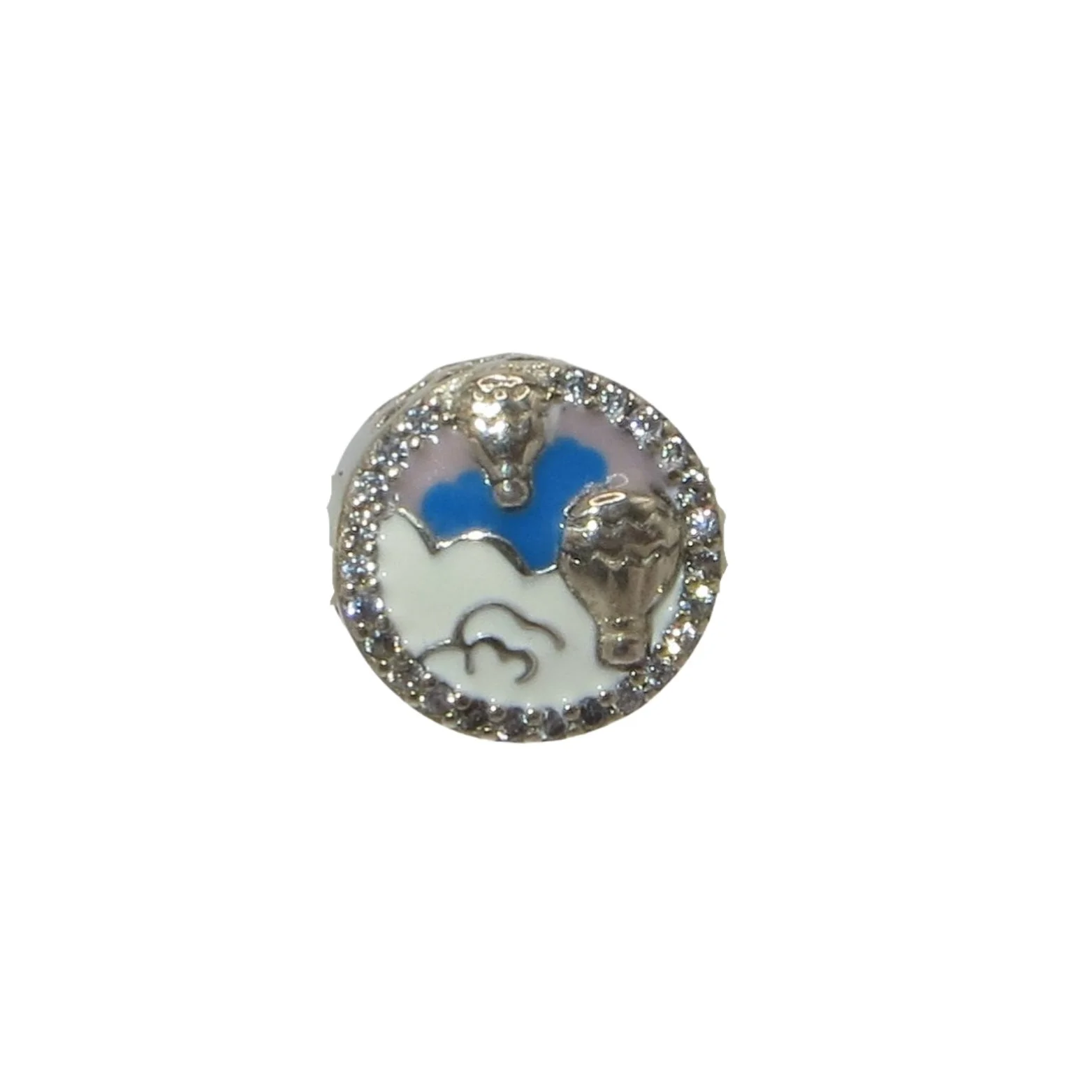 Pandora Hot Air Balloon Trip Live Life in Clouds CZ Enamel & .925 Charm 798061CZ