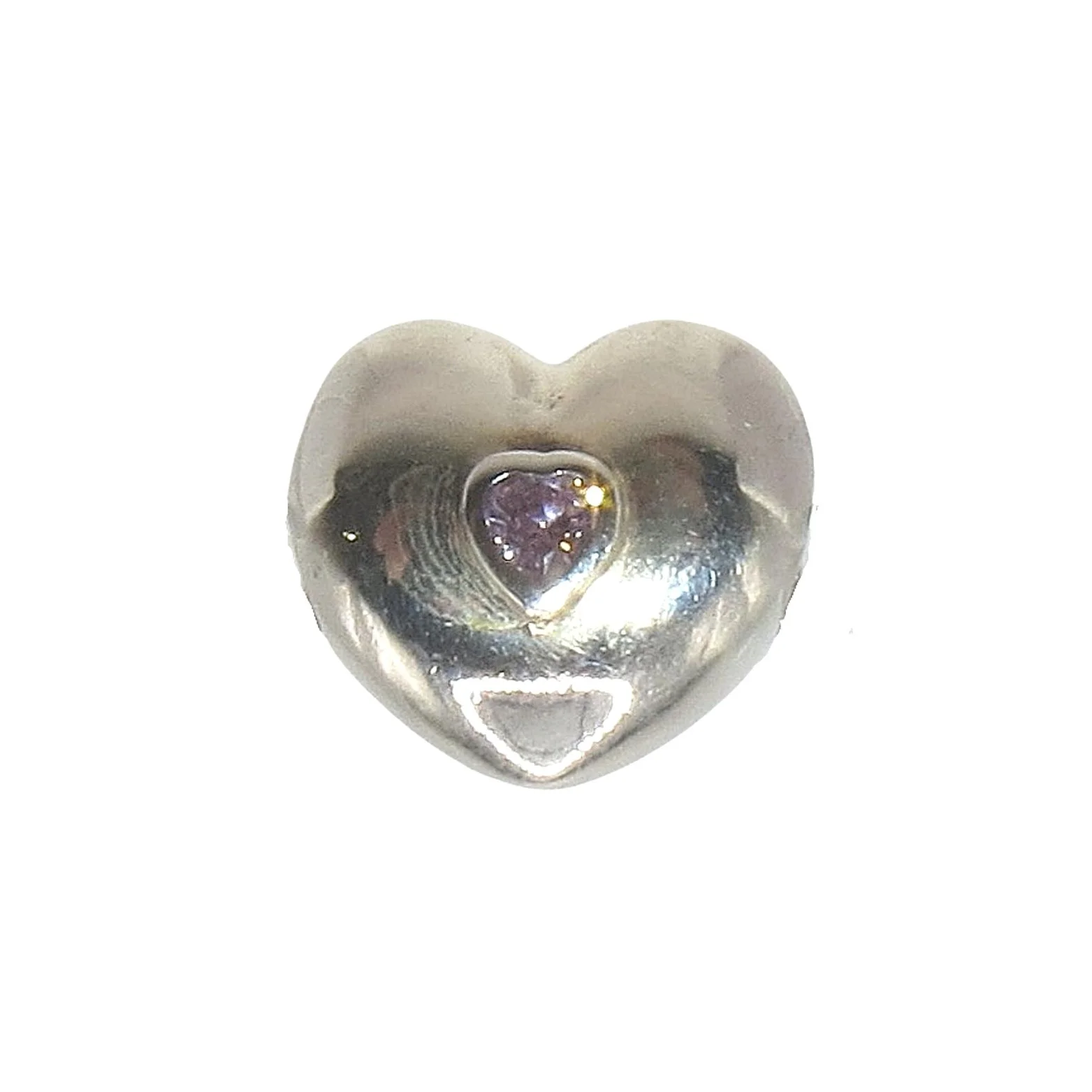 Pandora Steady Heart Pink CZ & Sterling Silver .925 Clip Charm 791981PCZ