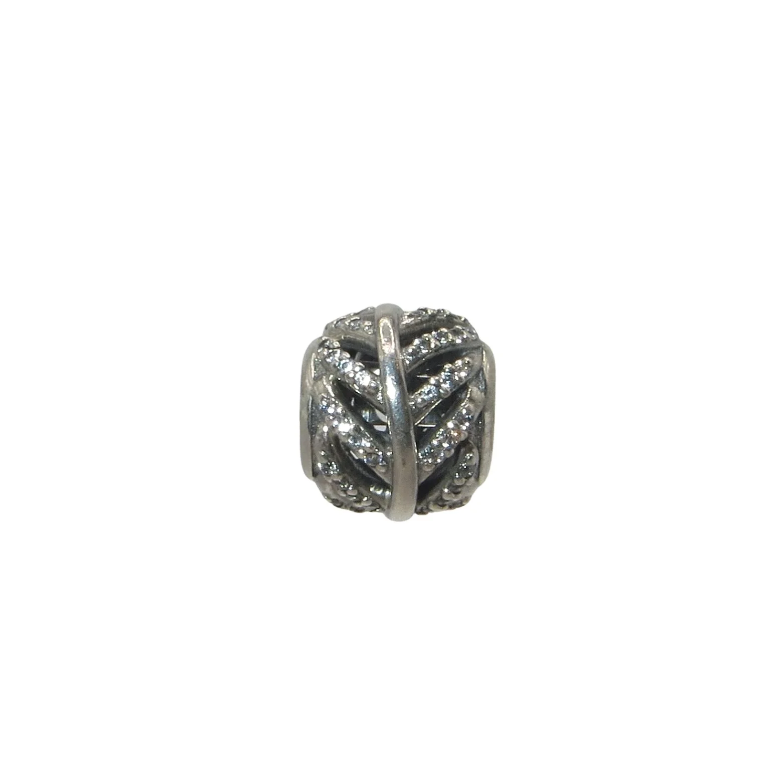 Pandora Light as a Feather Clear CZ & Sterling Silver .925 Charm 791186CZ