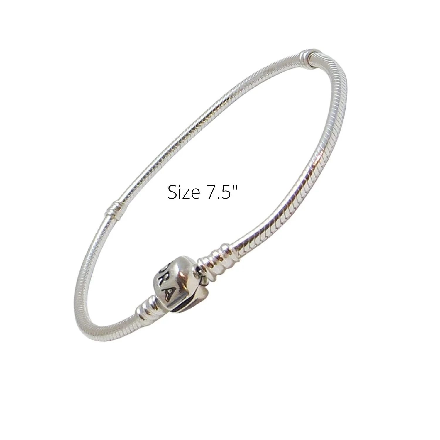 Pandora 2-station Snake Charm Bracelet Size 7.5" SS .925 590702H