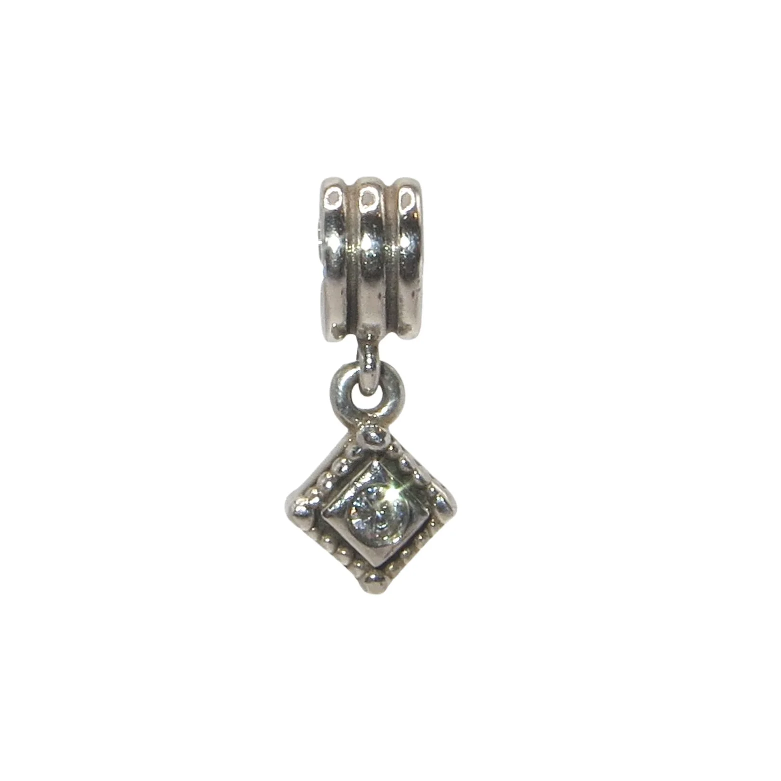 Pandora Sparkling Cushion Clear CZ & Sterling Silver .925 Charm 790254CZ