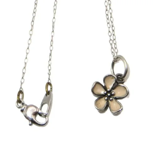 Pandora Cherry Blossom Enamel and SS .925 Pendant & Chain 390347EN40